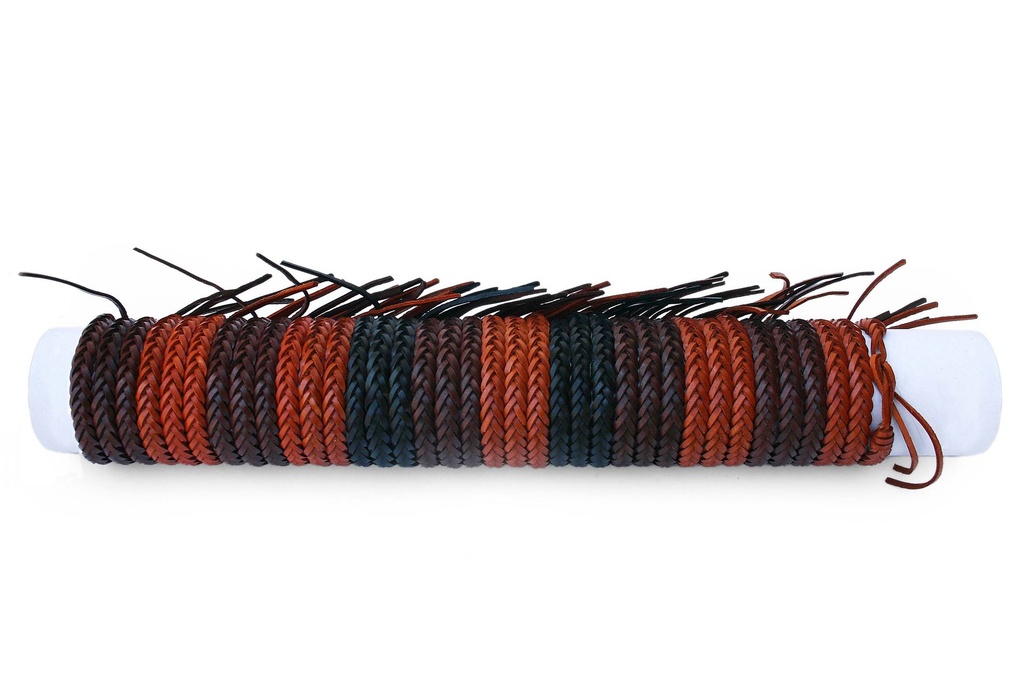 BRACCIALE CUOIO TRECCIA MISTO 