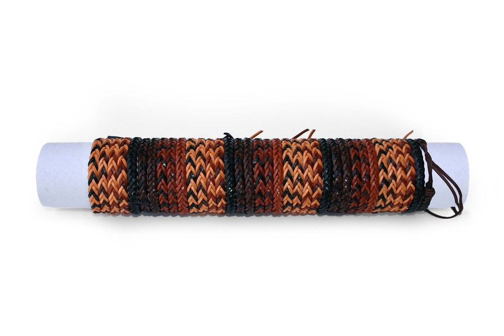 BRACCIALE CUOIO TRECCE 