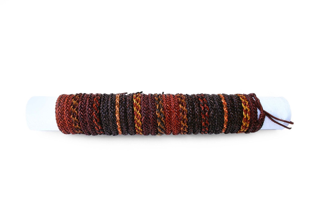 BRACCIALE CUOIO TRECCE 