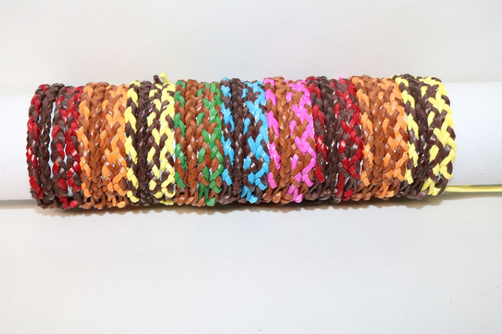 BRACCIALE CUOIO TRECCE 