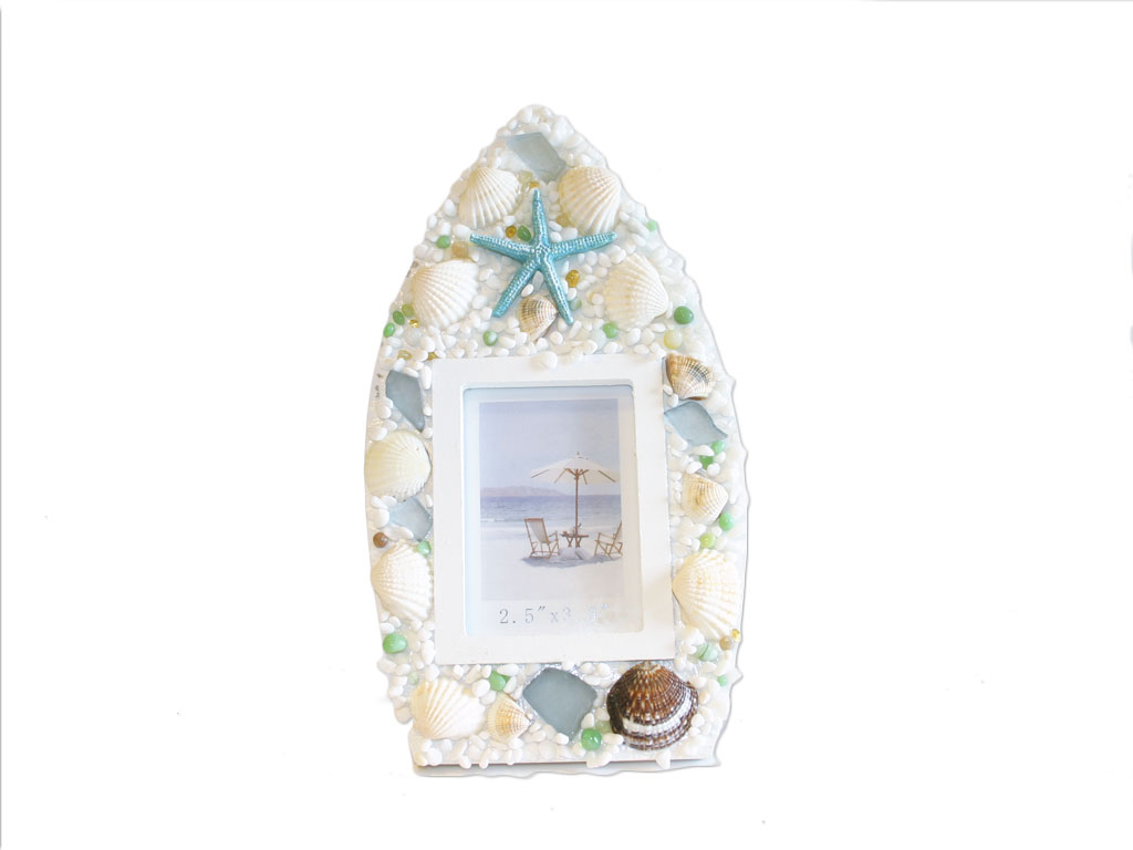 PORTAFOTO SCAFO LEGNO C/CONCHIGLIE 