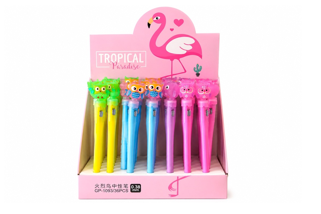 PENNA GOMMA GUFO C/LUCE 4 COL 