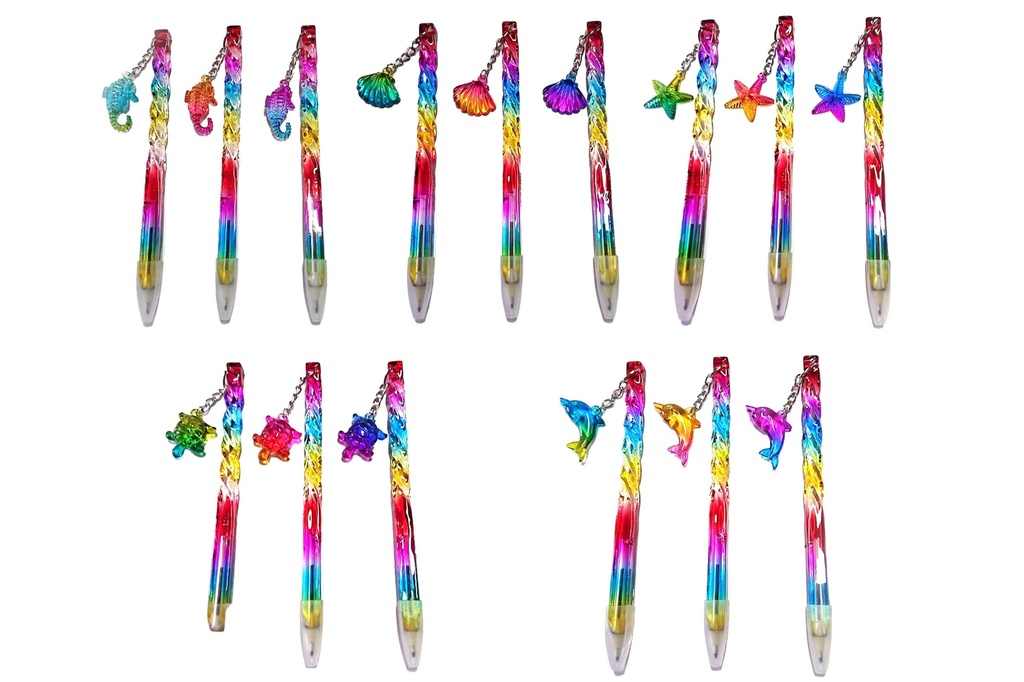 PENNA ACRILICO ARCOBALENO CON CHARMS ASS 