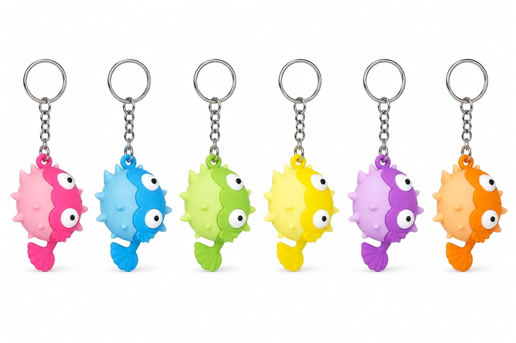 PORTACHIAVE GOMMA PESCE PALLA COL ASS 