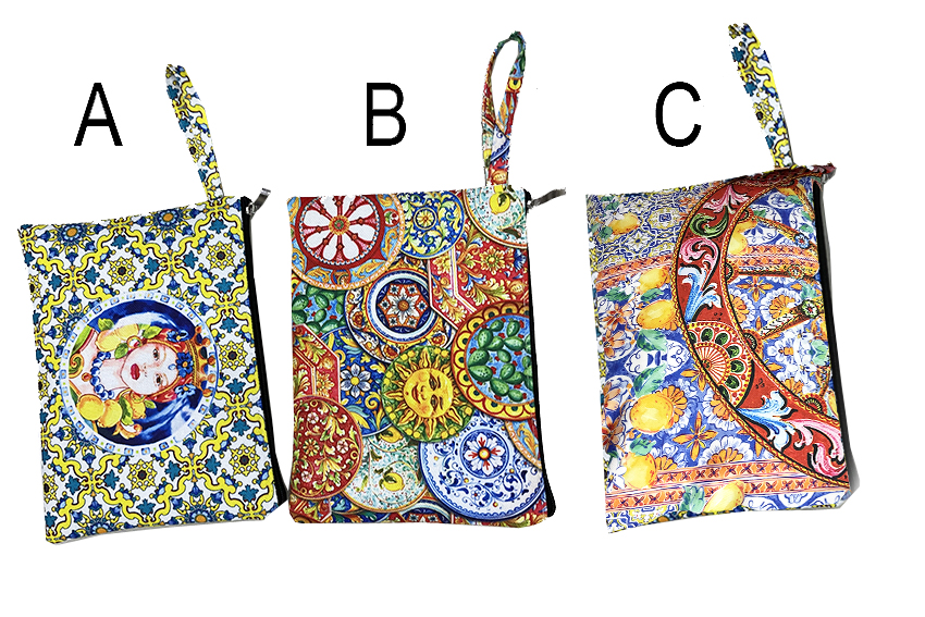 BORSELLO STOFFA 28*20 CM TESTA DI DONNA 