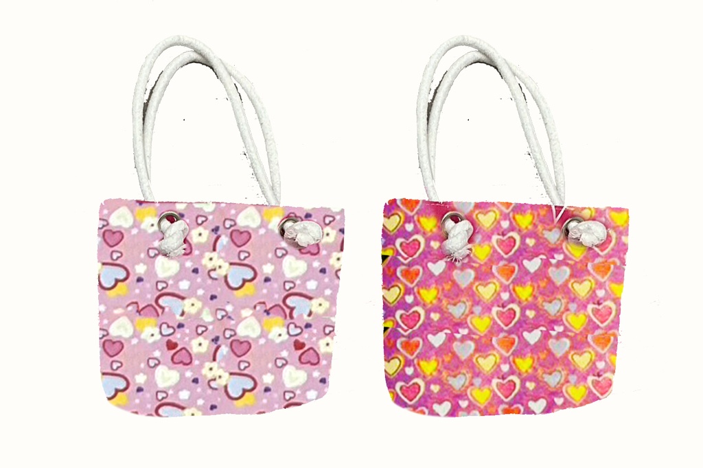 BORSA STOFFA BIMBA 23*20*6cm CUORI 