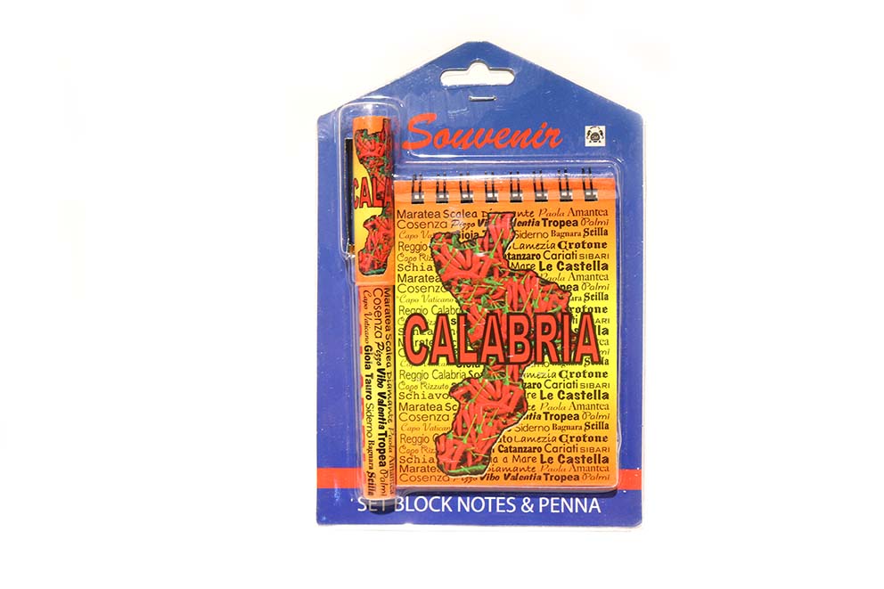 BLOCCO NOTES+PENNA TAPPO CALABRIA 