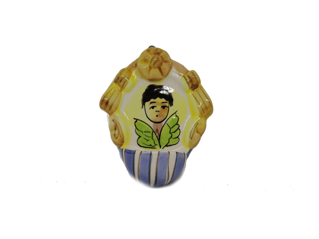 ACQUASANTIERA CERAMICA ANGELO 6x7cm 