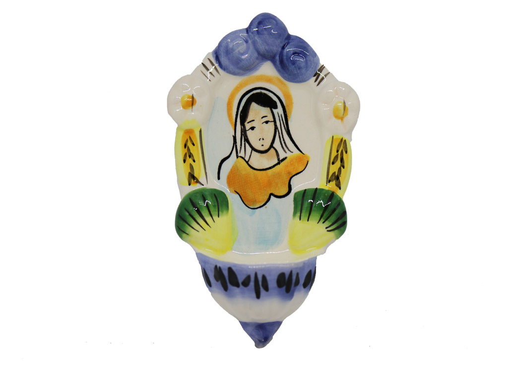 ACQUASANTIERA CERAMICA MADONNA 10,5x7cm 