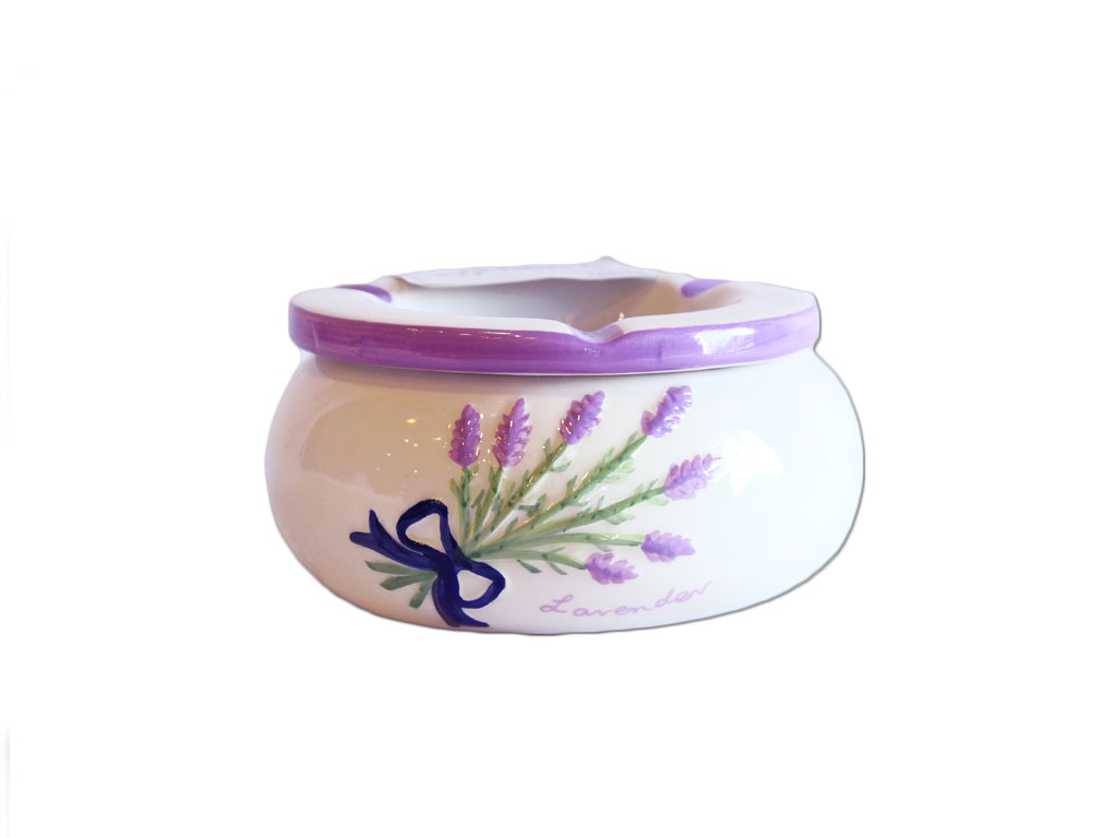 POSACENERE CERAMICA C/COPERCHIO LAVANDA 