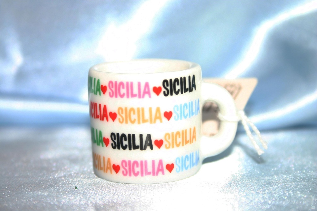 TAZZINA CER. MAGNETE C/SCATOLA "SICILIA SICILIA" 