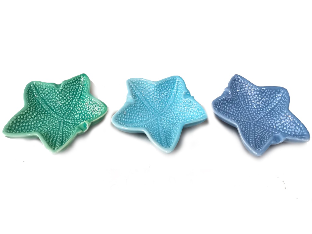 POSACENERE CERAMICA STELLA 12.5 CM 3 COL ASS 