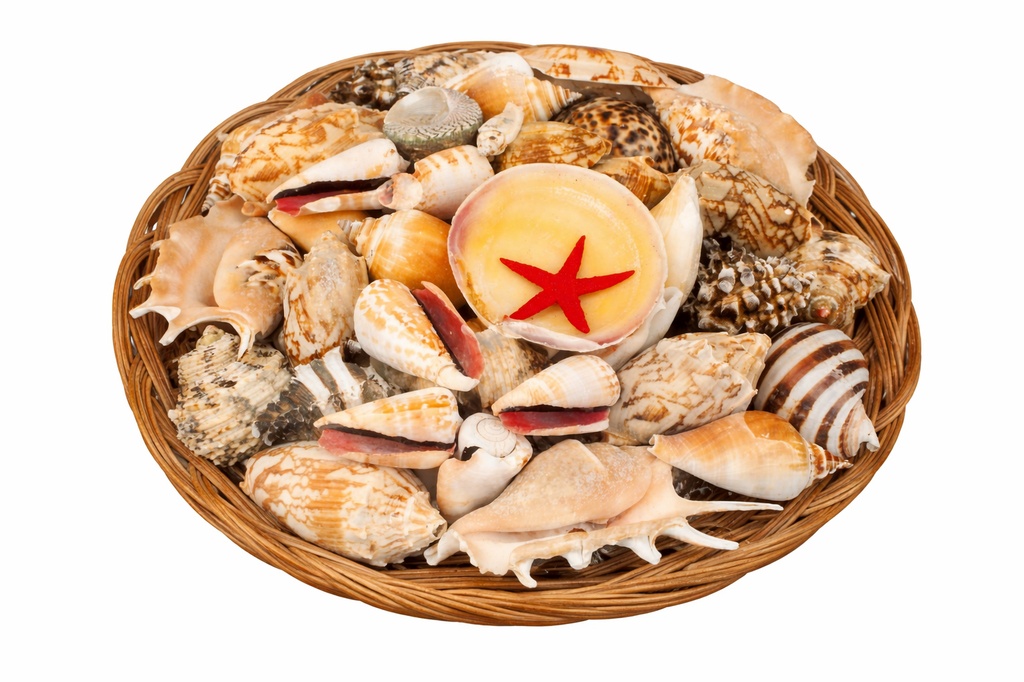 CESTINO CON CONCHIGLIE 12" DIAM CM 30 