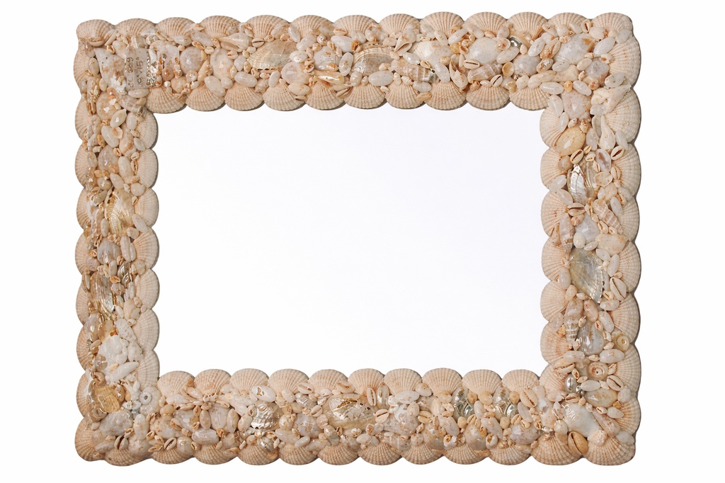 SPECCHIERE c/CONCH.BIANCHE RETT 47.5*37.5 CM 