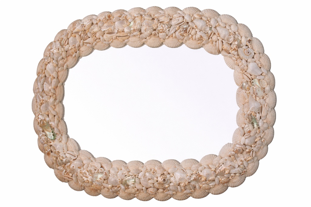 SPECCHIERE c/CONCH.BIANCHE OVALE 47.5*37.5 CM 