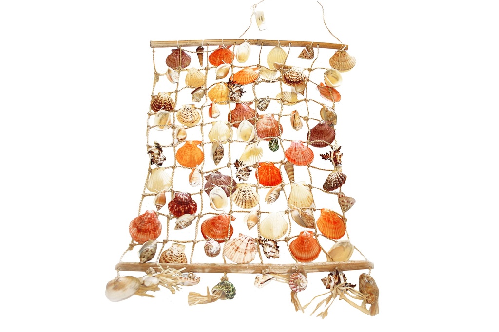 RETE c/CONCHIGLIE BIANCHE 120x56cm 