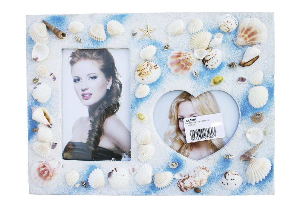 PORTAFOTO C/INT DOPPIA FOTO RET+CUORE C/CONC 22x30 
