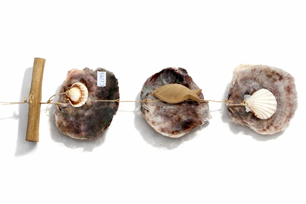 CORDA D'APP CON LEGNETTO E 3 PLACUNE VERT E CONCH 