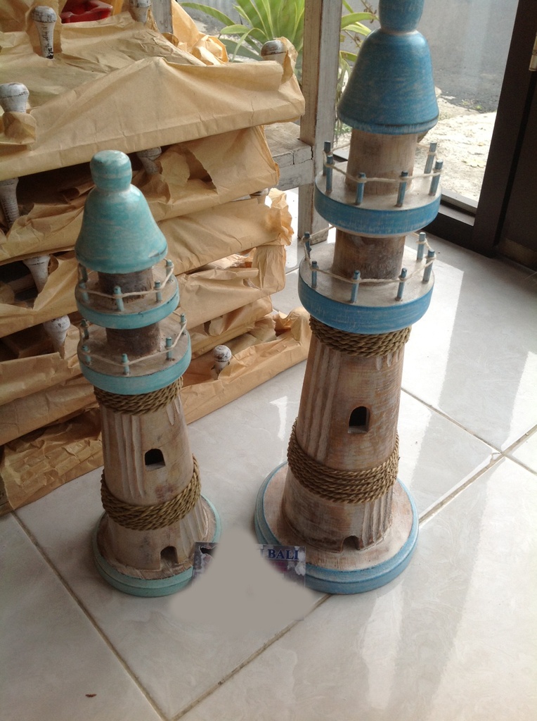 FARO LEGNO H CM 43 BLU-NATURALE 