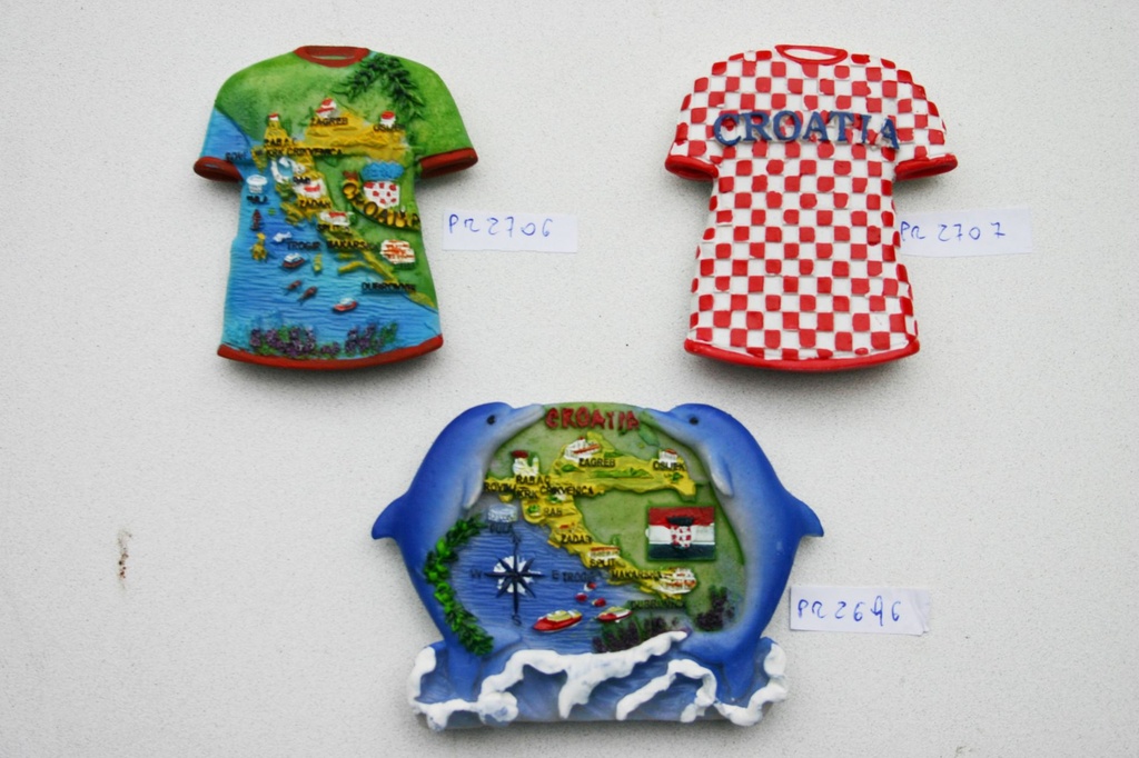 MAGNETE RESINA T-SHIRT CROATIA MAPPA 