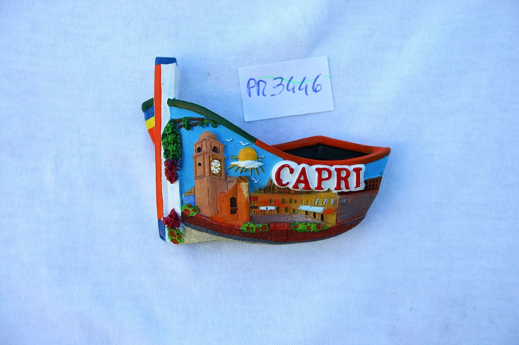 MAGNETE RESINA BARCHETTA VEDUTA CAPRI 