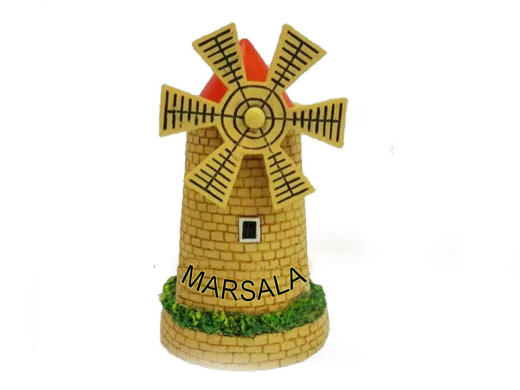 STATUA 3 D MULINO MARRONE MARSALA 