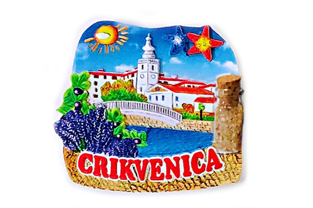 MAGNETE VEDUTA CON BOTTIGLIETTA CRIKVENICA 