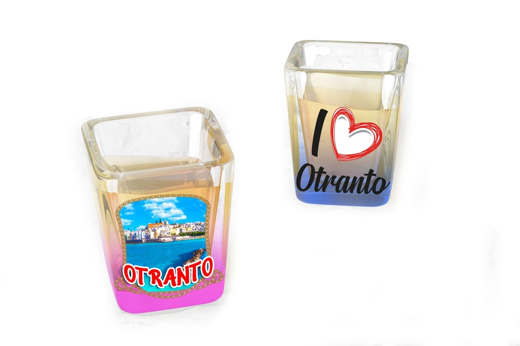 BICCHIERINO VETRO QUADRATO FLUO OTRANTO 