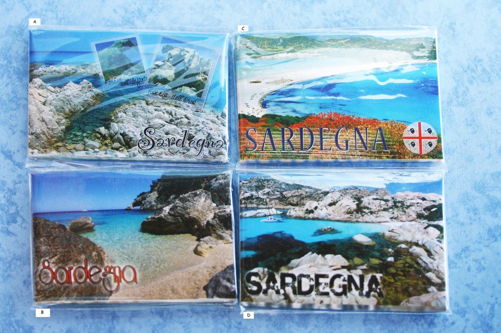 CARTOLINA MAGNETE SARDEGNA 2 VEDUTE ELEFANTE/ORSO 
