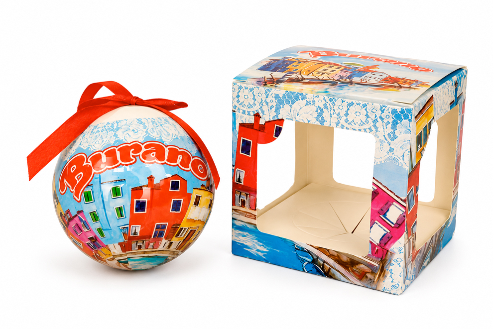 PALLINA DI NATALE IN PLASTICA BURANO