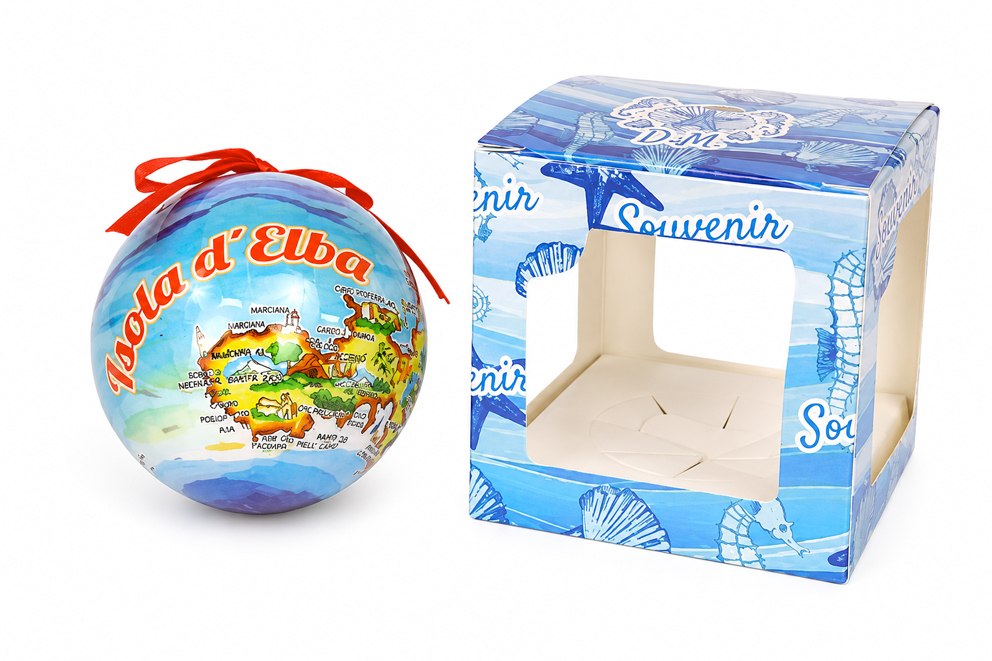 PALLINA DI NATALE IN PLASTICA ISOLA D'ELBA