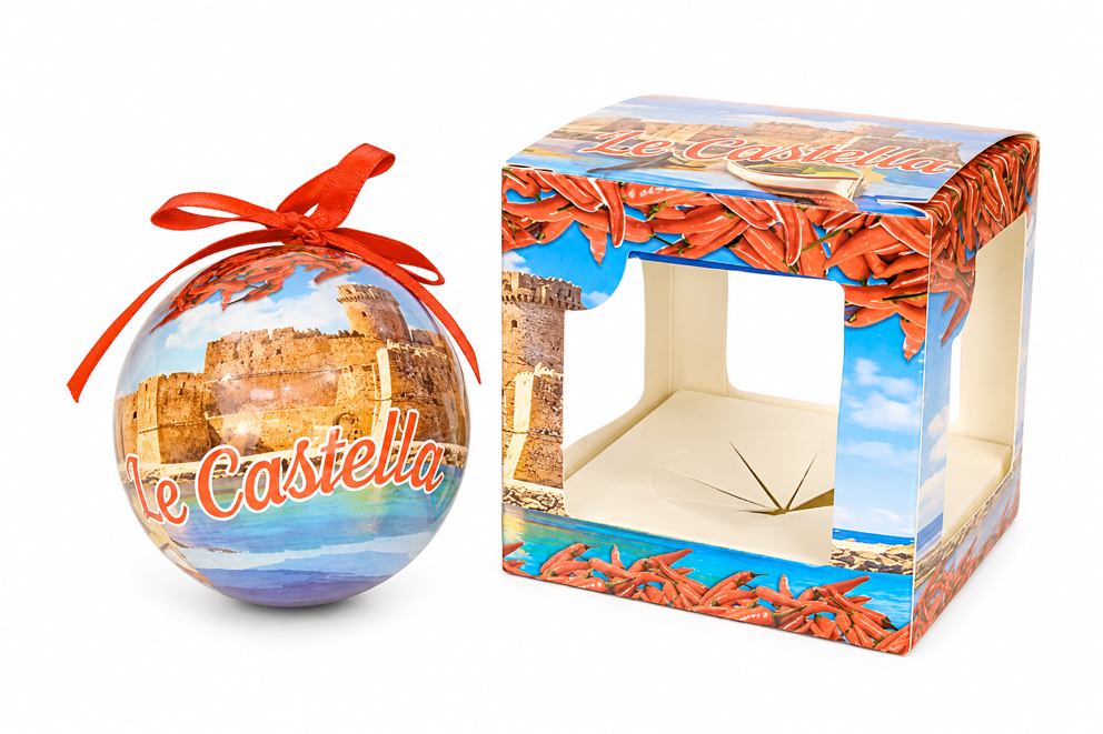 PALLINA DI NATALE IN PLASTICA LE CASTELLA