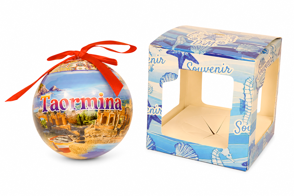 PALLINA DI NATALE IN PLASTICA TAORMINA