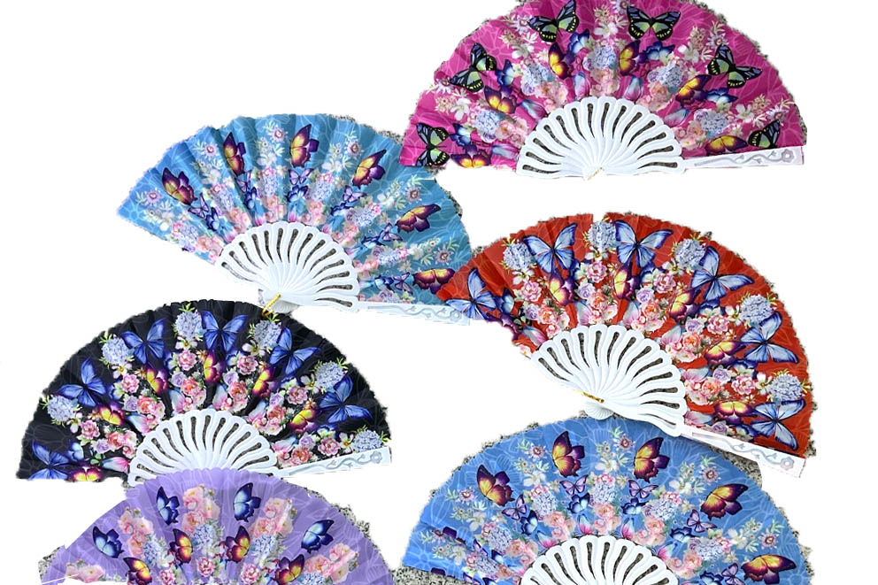 VENTAGLIO FIORI FARFALLE 6 COL ASS
