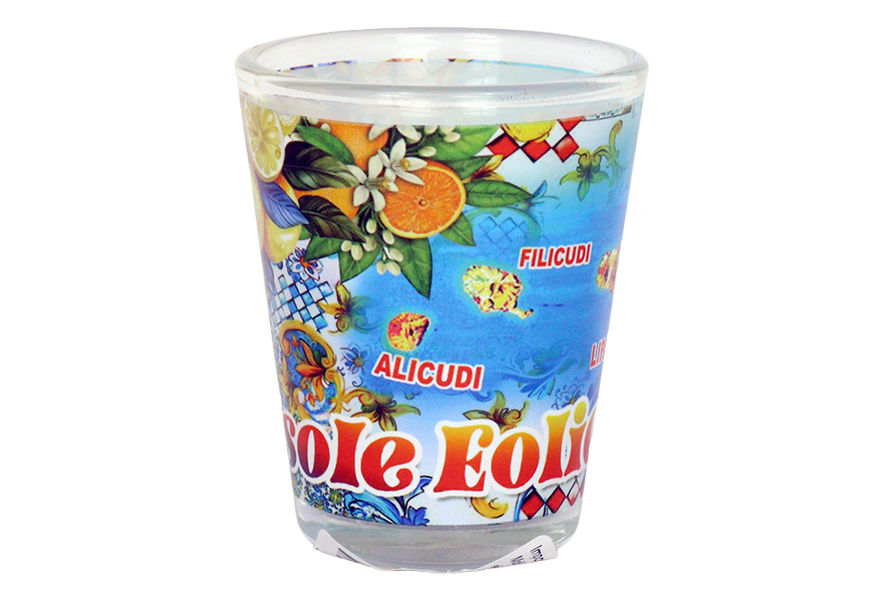 BICCHIERINO VETRO 1OZ ISOLE EOLIE