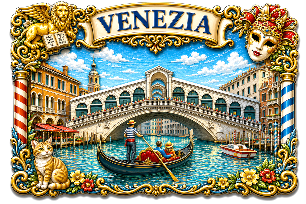 MAGNETE RESINA 3D RILIEVO VENEZIA