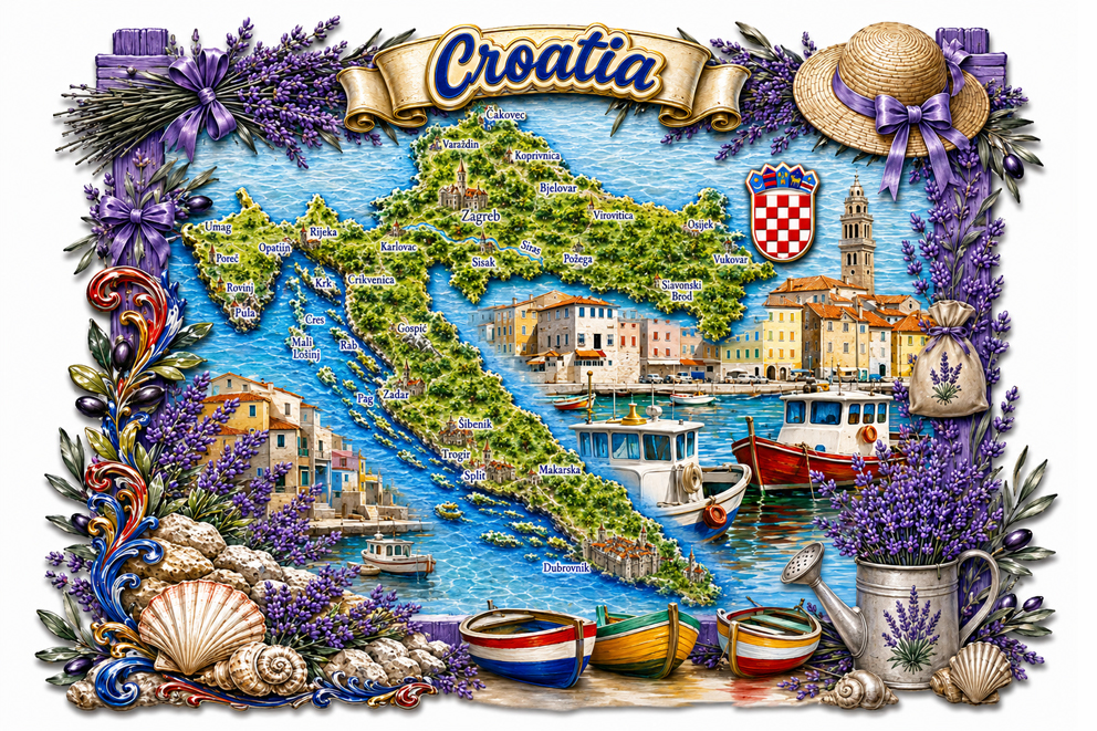 MAGNETE RESINA 3D RILIEVO CROATIA