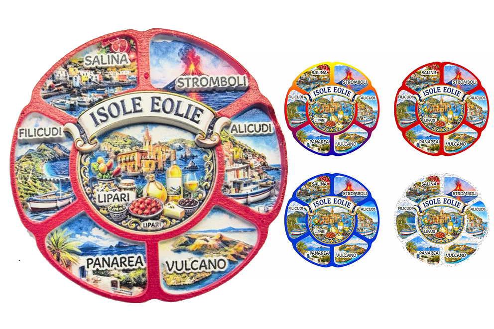 MAGNETE RESINA MULTIVEDUTA 4 COL ASS ISOLE EOLIE