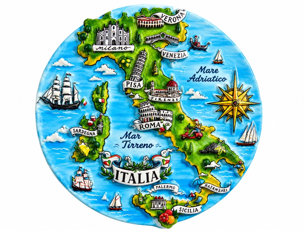 MAGNETE RESINA TONDO ITALIA