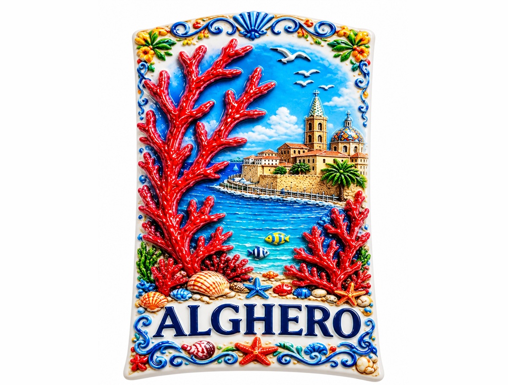 MAGNETE RESINA TEGOLA CORALLO ALGHERO