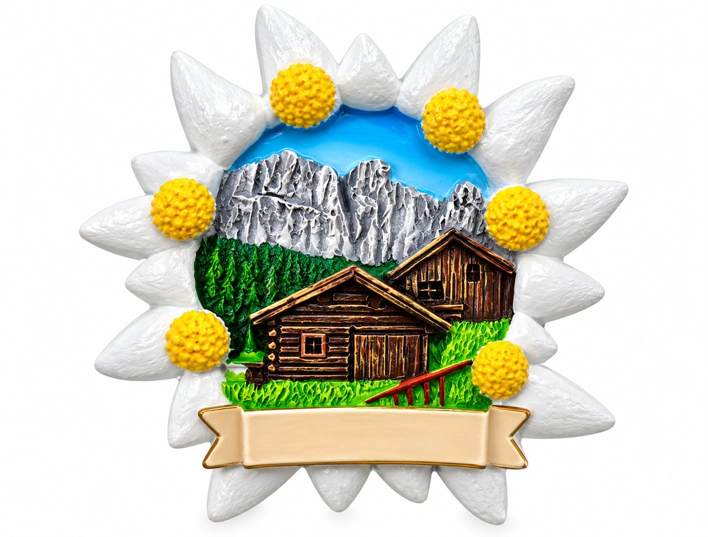 MAGNETE RESINA STELLA ALPINA CON VEDUTA