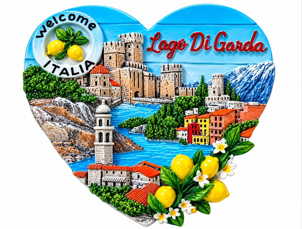 MAGNETE RESINA CUORE LAGO DI GARDA