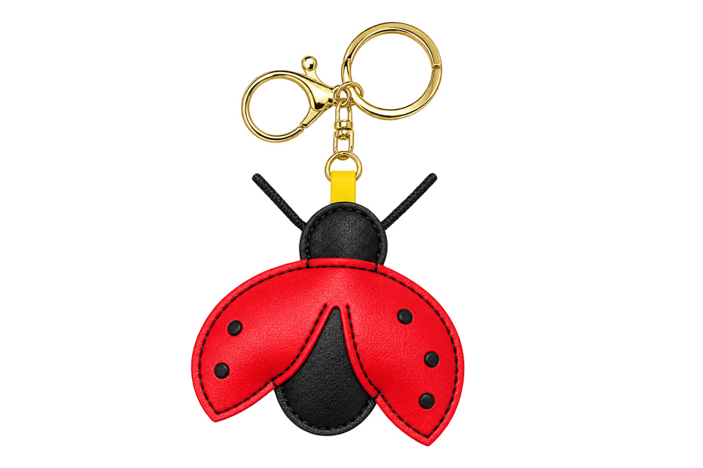 PORTACHIAVI PVC COCCINELLA CON TARGHETTA