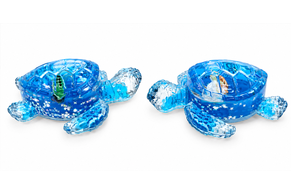 BOLLE TARTARUGA ACRILICO CON ACQUA 8.8*10.5 CM 6 MOD ASS